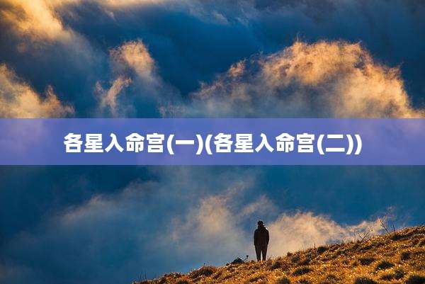 各星入命宫(一)(各星入命宫(二))
