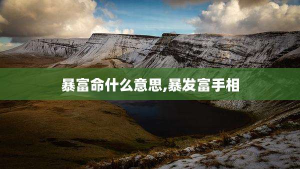 暴富命什么意思,暴发富手相