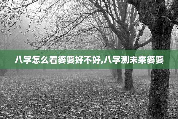 八字怎么看婆婆好不好,八字测未来婆婆
