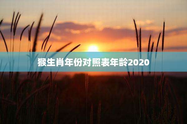 猴生肖年份对照表年龄2020