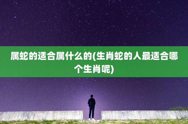 属蛇的适合属什么的(生肖蛇的人最适合哪个生肖呢)