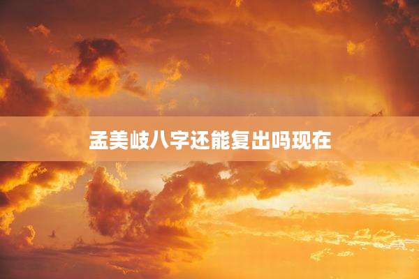 孟美岐八字还能复出吗现在