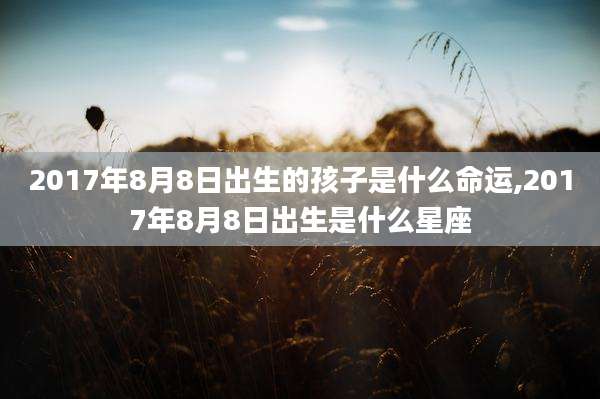 2017年8月8日出生的孩子是什么命运,2017年8月8日出生是什么星座