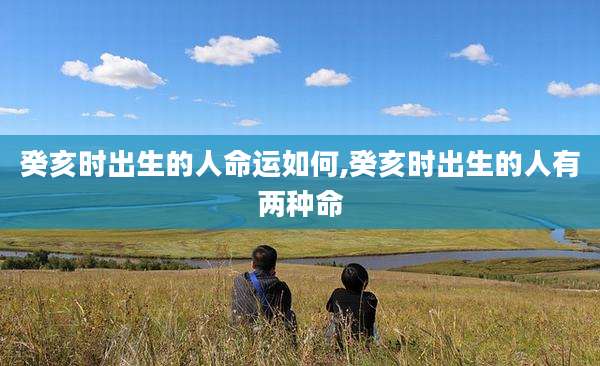 癸亥时出生的人命运如何,癸亥时出生的人有两种命