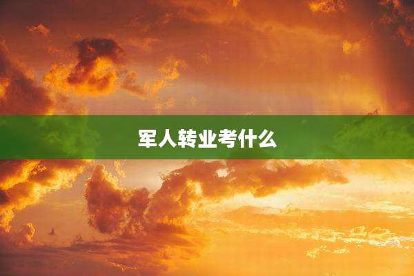 军人转业考什么