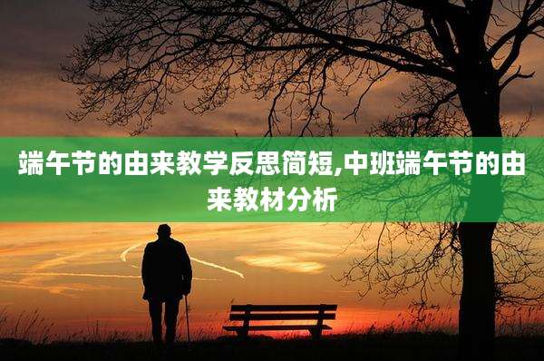 端午节的由来教学反思简短,中班端午节的由来教材分析